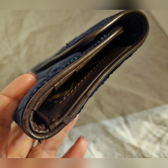 EUC 2 Pc Vera Bradley Blue Quilted Wallet with Vegan Leather Checkbook holder - Picture 9 of 15
